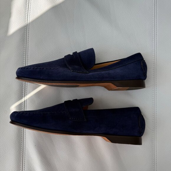 Bruno Magli Men\'s Blue Suede Shoes Lastra Unlined Loafers Made in Italy 8.5 main image 8